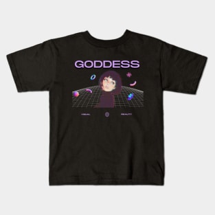 She is a goddess - Vaporwave Break Up - Virtual Reality Kids T-Shirt